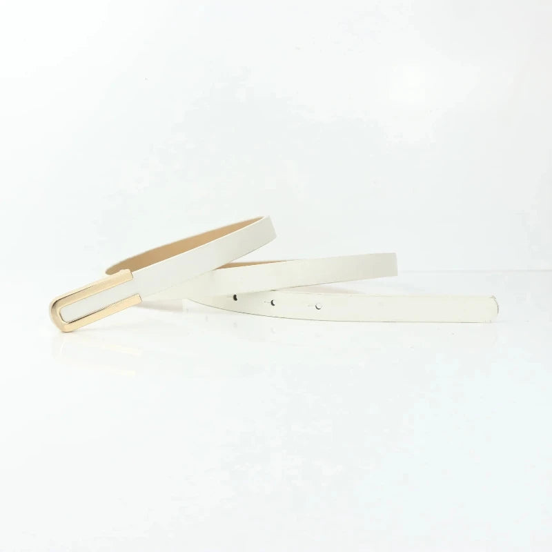 Cinto fino de couro estilo coreano - versátil