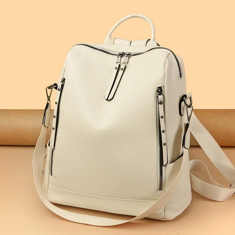 Mochila de Couro Macio Fashion